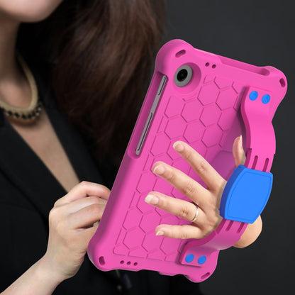 For Samsung Galaxy Tab A11 / A9 Honeycomb EVA Hybrid PC Tablet Case with Strap(Rose Red+Blue) by bashfashion