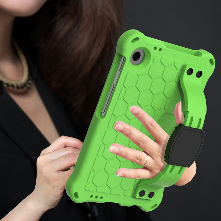 For Samsung Galaxy Tab A11 / A9 Honeycomb EVA Hybrid PC Tablet Case with Strap(Green+Black) by bashfashion