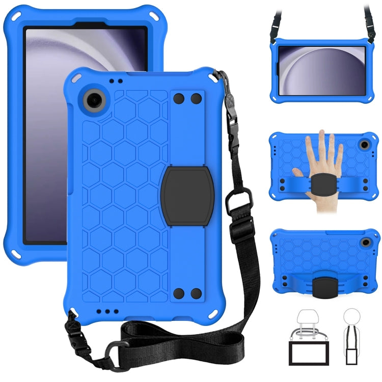 For Samsung Galaxy Tab A11 / A9 Honeycomb EVA Hybrid PC Tablet Case with Strap(Blue+Black) by bashfashion