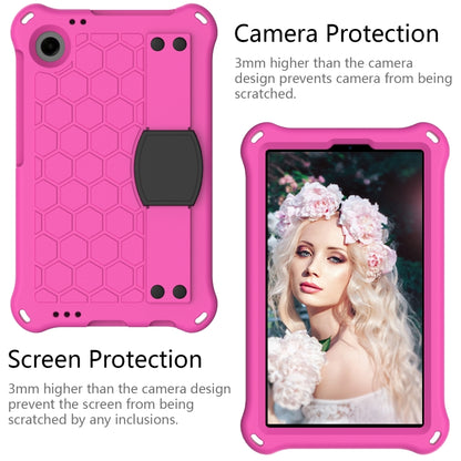 For Samsung Galaxy Tab A11 / A9 Honeycomb EVA Hybrid PC Tablet Case with Strap(Rose Red+Black) by bashfashion