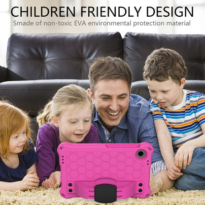 For Samsung Galaxy Tab A11 / A9 Honeycomb EVA Hybrid PC Tablet Case with Strap(Rose Red+Black) by bashfashion