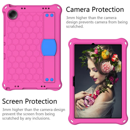 For Samsung Galaxy Tab A11+ / A9+ Honeycomb EVA Hybrid PC Tablet Case with Strap(Rose Red+Blue) by bashfashion
