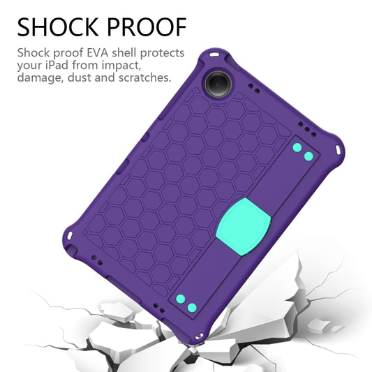 For Samsung Galaxy Tab A11+ / A9+ Honeycomb EVA Hybrid PC Tablet Case with Strap(Purple+Aqua) by bashfashion
