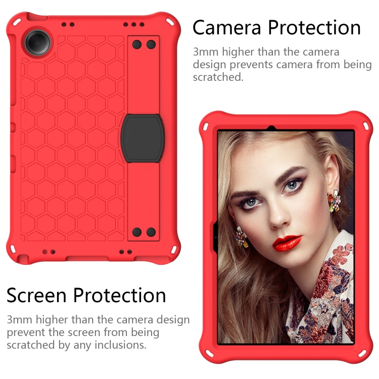 For Samsung Galaxy Tab A11+ / A9+ Honeycomb EVA Hybrid PC Tablet Case with Strap(Red +Black) by bashfashion