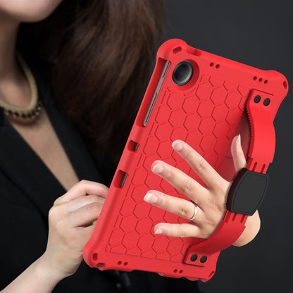 For Samsung Galaxy Tab A11+ / A9+ Honeycomb EVA Hybrid PC Tablet Case with Strap(Red +Black) by bashfashion