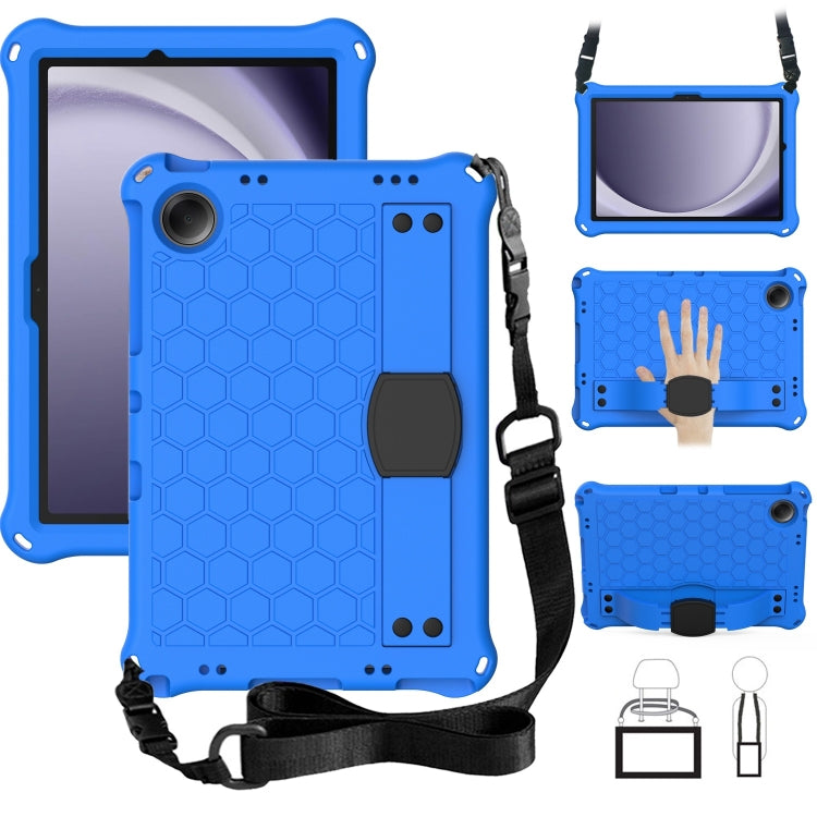 For Samsung Galaxy Tab A11+ / A9+ Honeycomb EVA Hybrid PC Tablet Case with Strap(Blue+Black) by bashfashion