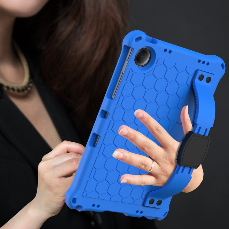 For Samsung Galaxy Tab A11+ / A9+ Honeycomb EVA Hybrid PC Tablet Case with Strap(Blue+Black) by bashfashion