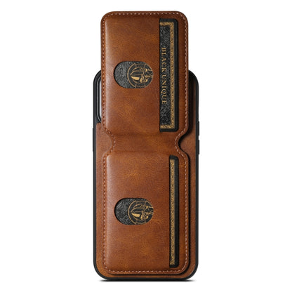 For iPhone 14 Pro Max Suteni H02 Leather Wallet Stand Back Phone Case(Brown) by Suteni