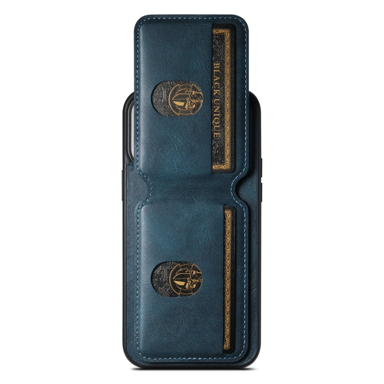 For iPhone 13 Pro Suteni H02 Leather Wallet Stand Back Phone Case(Blue) by Suteni