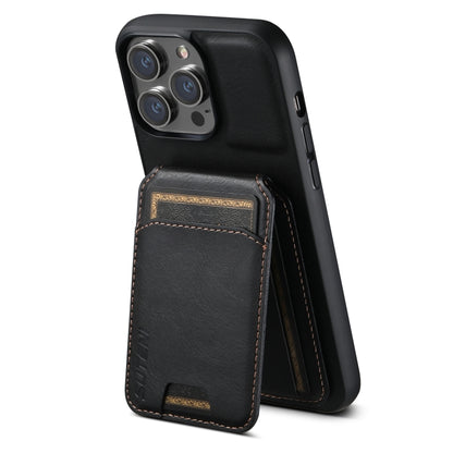 For iPhone 11 Suteni H02 Leather Wallet Stand Back Phone Case(Black) by Suteni