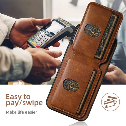 For iPhone 16 Pro Suteni H02 Leather Wallet Stand Back Phone Case(Brown) by Suteni