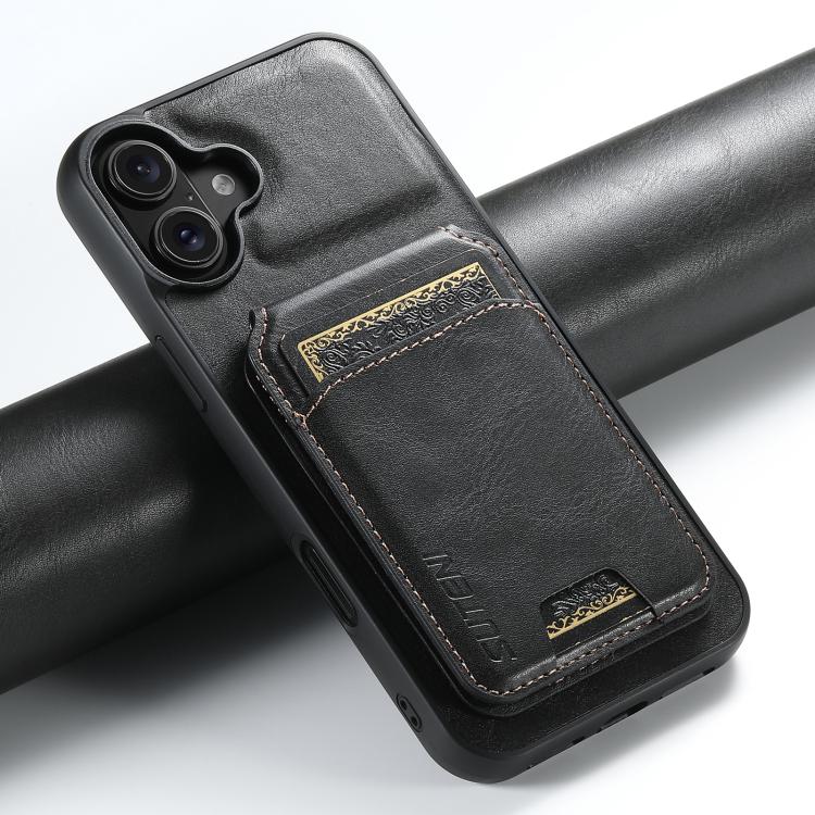 For iPhone 17 Suteni H02 Leather Wallet Stand Back Phone Case(Black) by Suteni