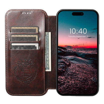 For iPhone 15 Pro Max Suteni J05 Leather Magnetic MagSafe Phone Case(Brown) by Suteni