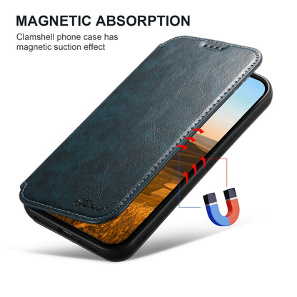 For iPhone 16 Pro Max Suteni J05 Leather Magnetic MagSafe Phone Case(Blue) by Suteni