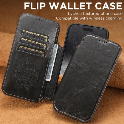 For iPhone 17 Pro Max Suteni J05 Leather Magnetic MagSafe Phone Case(Black) by Suteni