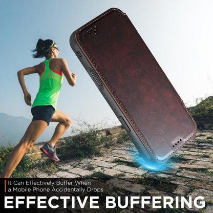 For iPhone 17 Pro Max Suteni J05 Leather Magnetic MagSafe Phone Case(Brown) by Suteni