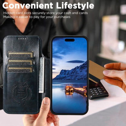 For iPhone 17 Pro Max Suteni J05 Leather Magnetic MagSafe Phone Case(Blue) by Suteni