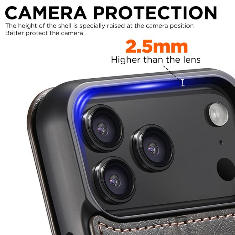 For iPhone 17 Pro Suteni J05 Leather Magnetic MagSafe Phone Case(Black) by Suteni