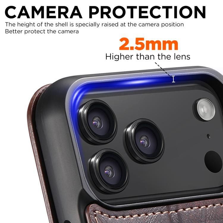 For iPhone 17 Pro Suteni J05 Leather Magnetic MagSafe Phone Case(Brown) by Suteni