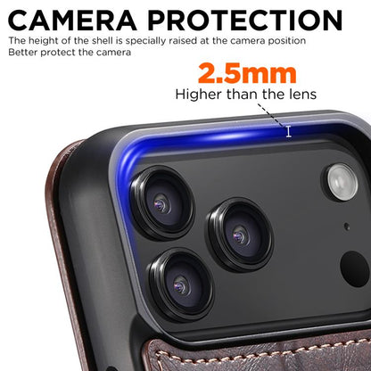 For iPhone 17 Pro Suteni J05 Leather Magnetic MagSafe Phone Case(Brown) by Suteni