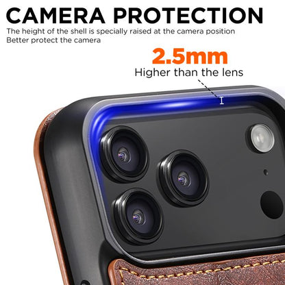 For iPhone 17 Pro Suteni J05 Leather Magnetic MagSafe Phone Case(Khaki) by Suteni