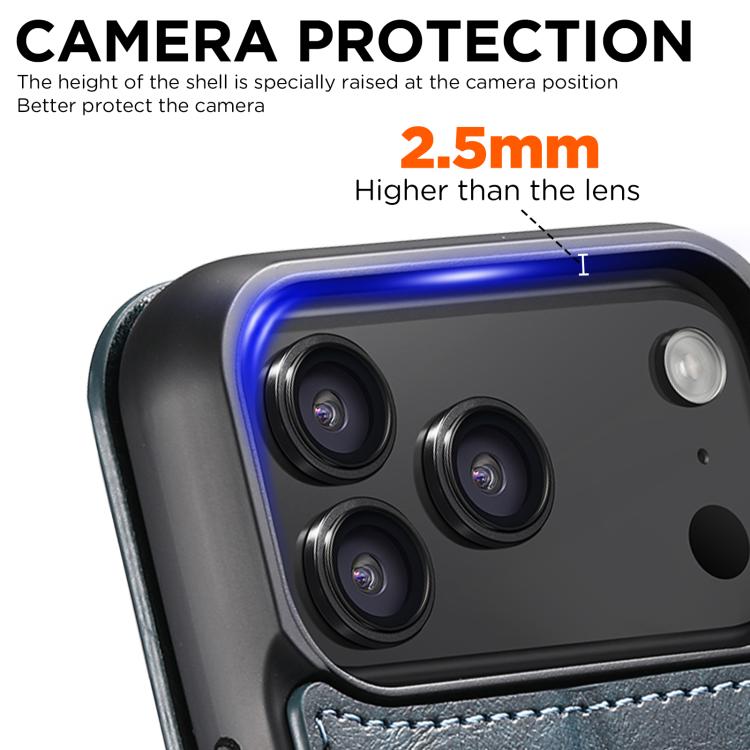 For iPhone 17 Pro Suteni J05 Leather Magnetic MagSafe Phone Case(Blue) by Suteni