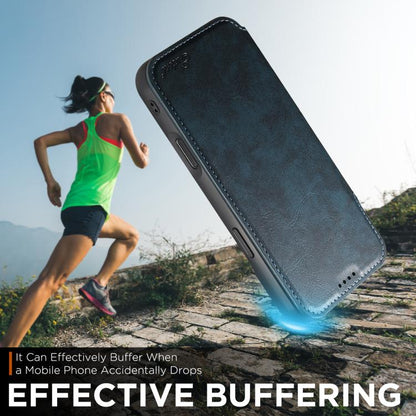 For iPhone 17 Pro Suteni J05 Leather Magnetic MagSafe Phone Case(Blue) by Suteni