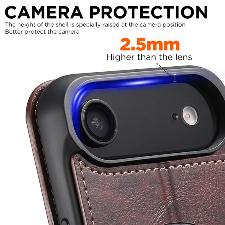 For iPhone Air Suteni J05 Leather Magnetic MagSafe Phone Case(Brown) by Suteni