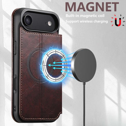 For iPhone Air Suteni J05 Leather Magnetic MagSafe Phone Case(Brown) by Suteni