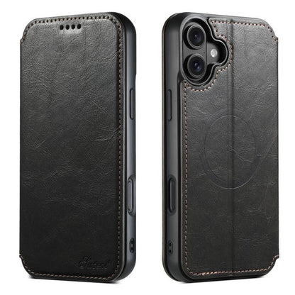 For iPhone 17 Suteni J05 Leather Magnetic MagSafe Phone Case(Black) by Suteni