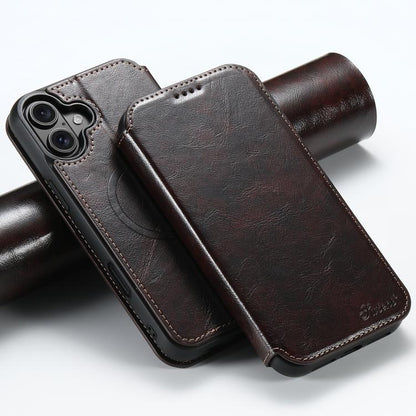 For iPhone 17 Suteni J05 Leather Magnetic MagSafe Phone Case(Brown) by Suteni