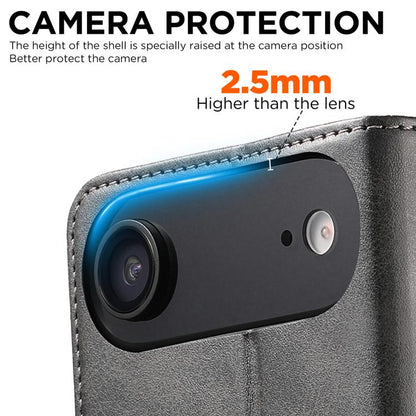 For iPhone Air Suteni Calf Texture Horizontal Flip Leather Phone Case(Black) by Suteni