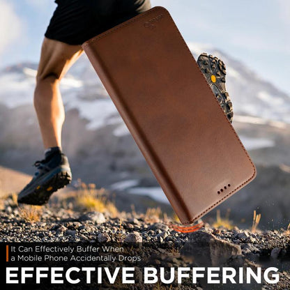 For iPhone Air Suteni Calf Texture Horizontal Flip Leather Phone Case(Brown) by Suteni