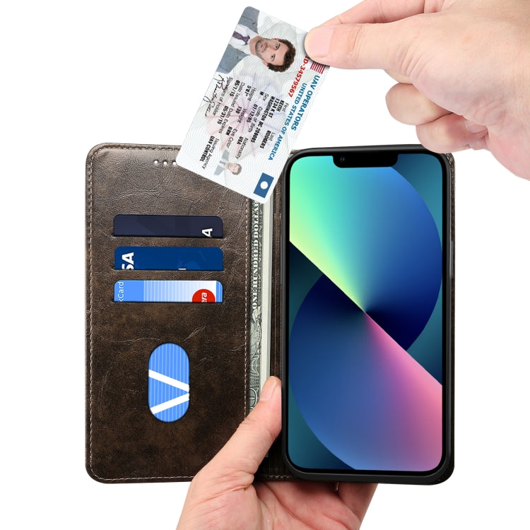 For iPhone 15 Plus Suteni Baroque Calf Texture Buckle Wallet Leather Phone Case(Black) by Suteni