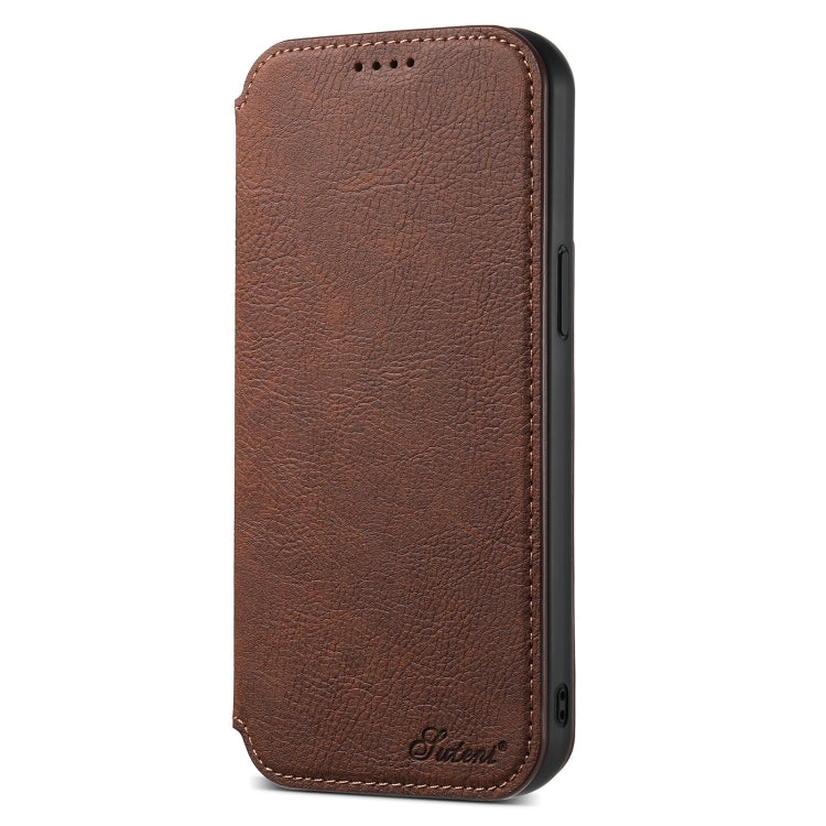 For iPhone 15 Pro Max Suteni J06 Retro Matte Litchi Texture Leather MagSafe Phone Case(Brown) by Suteni