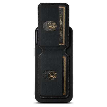 For iPhone 15 Pro Max Suteni H02 Litchi Leather Card Wallet Stand Back Phone Case(Black) by Suteni