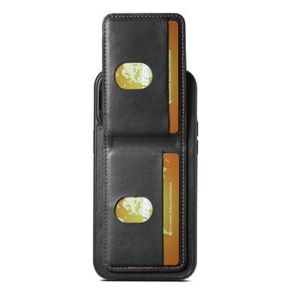 For iPhone 15 Pro Max Suteni H03 Oil Wax Leather Wallet Stand Back Phone Case(Black) by Suteni