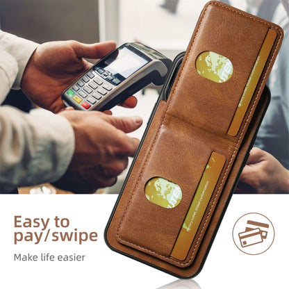 For iPhone 16 Pro Max Suteni H03 Oil Wax Leather Wallet Stand Back Phone Case(Brown) by Suteni