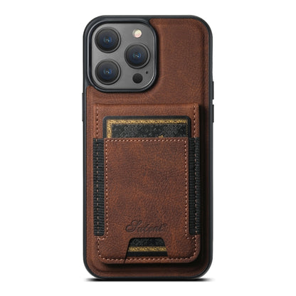 For iPhone 15 Pro Max Suteni H17 Litchi Texture Leather MagSafe Detachable Wallet Phone Case(Brown) by Suteni