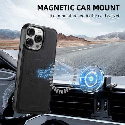 For iPhone 16 Pro Max Suteni H17 Litchi Texture Leather MagSafe Detachable Wallet Phone Case(Black) by Suteni