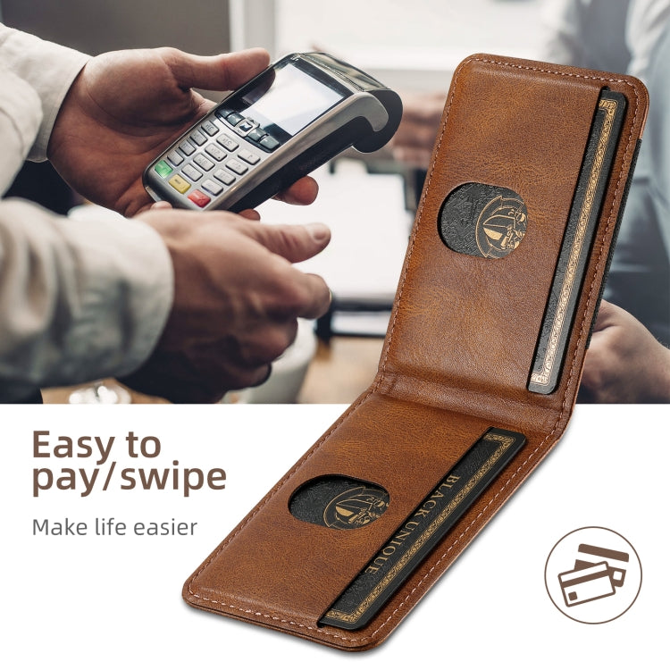 For iPhone 16 Pro Suteni H17 Oil Eax Leather MagSafe Detachable Wallet Phone Case(Brown) by Suteni