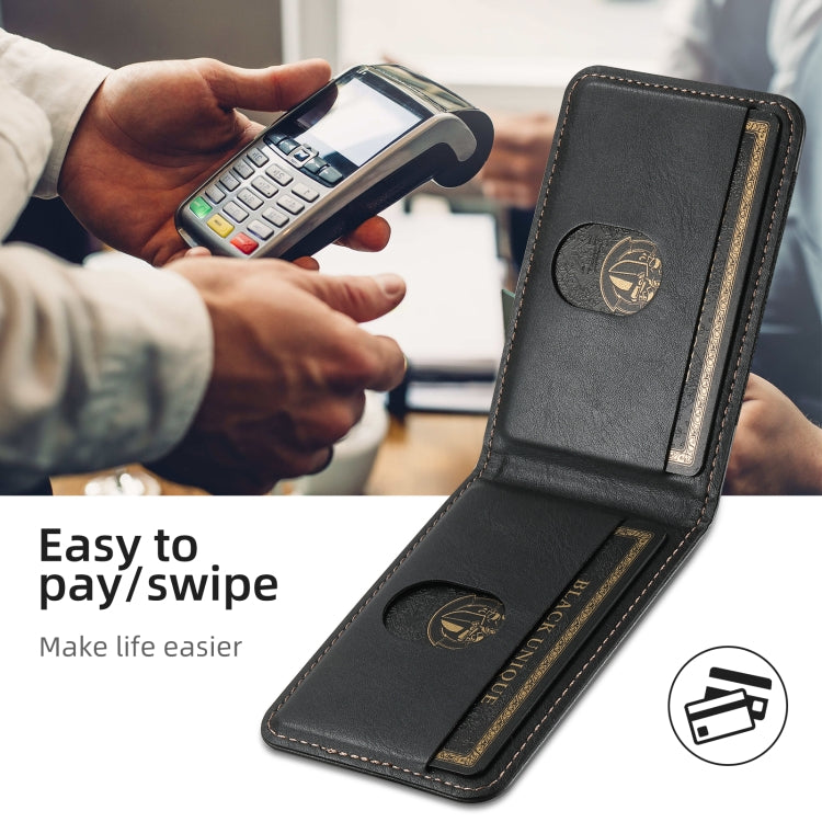 For iPhone 16 Pro Max Suteni H17 Oil Eax Leather MagSafe Detachable Wallet Phone Case(Black) by Suteni