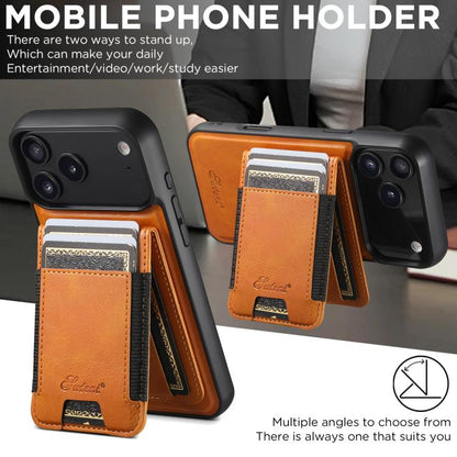 For iPhone 17 Pro Max Suteni H17 Oil Eax Leather MagSafe Detachable Wallet Phone Case(Khaki) by Suteni