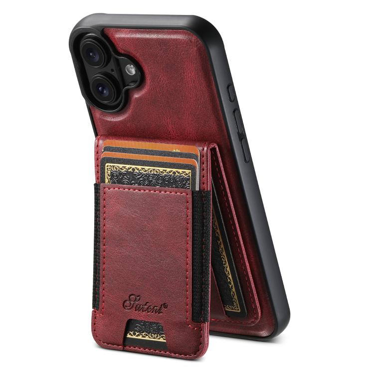 For iPhone 17 Suteni H17 Oil Eax Leather MagSafe Detachable Wallet Phone Case(Red) by Suteni
