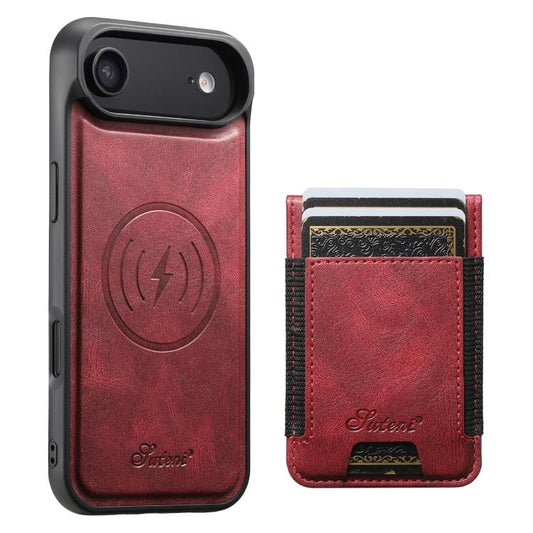 For iPhone Air Suteni H17 Oil Eax Leather MagSafe Detachable Wallet Phone Case(Red) by Suteni