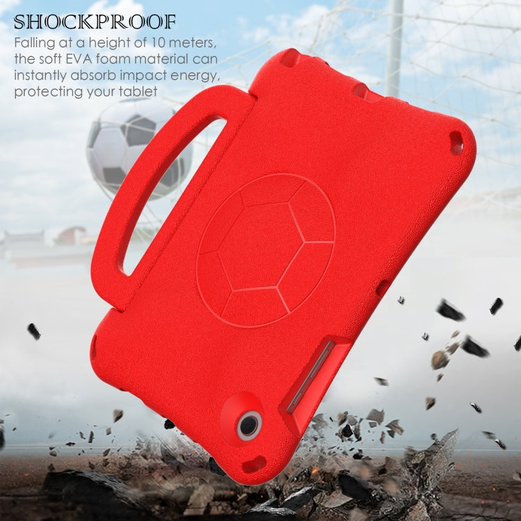 For Samsung Galaxy Tab A8 10.5 2021 Handle Football Shaped EVA Shockproof Tablet Case(Red) by bashfashion