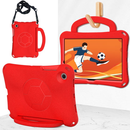 For Samsung Galaxy Tab A8 10.5 2021 Handle Football Shaped EVA Shockproof Tablet Case(Red) by bashfashion