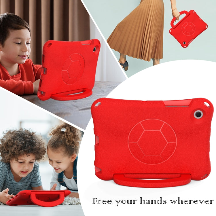 For Samsung Galaxy Tab A8 10.5 2021 Handle Football Shaped EVA Shockproof Tablet Case(Red) by bashfashion
