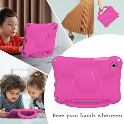 For Samsung Galaxy Tab A8 10.5 2021 Handle Football Shaped EVA Shockproof Tablet Case(Rose Red) by bashfashion