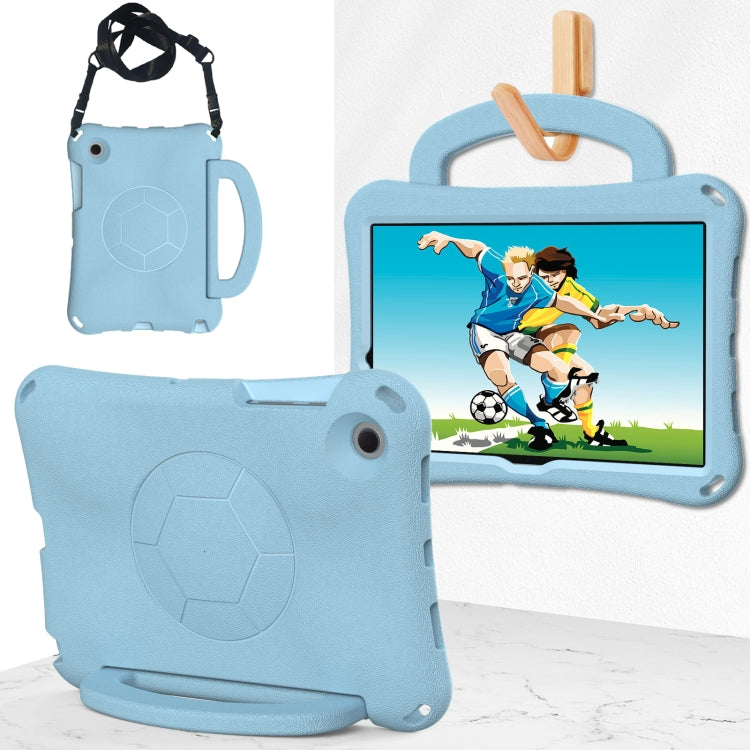 For Samsung Galaxy Tab A8 10.5 2021 Handle Football Shaped EVA Shockproof Tablet Case(Light Blue) by bashfashion